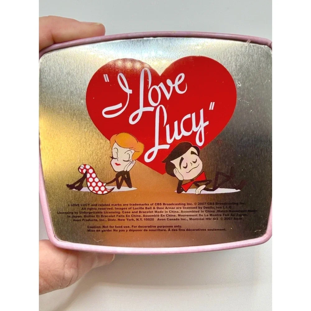 Avon Vintage  I Love Lucy Vitameatavegamin Watch Red Strap TV Collector Tin 2007